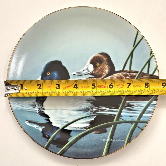 Porcelain Neil Anderson Collector Plate Federal Duck Stamp Lesser Scaup 90s Vtg - Picture 2 of 4